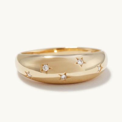 Eternity Band Rings Brazilian 18K Gold Jewelry Star 925 Sterling Silver Dome Women's Ring