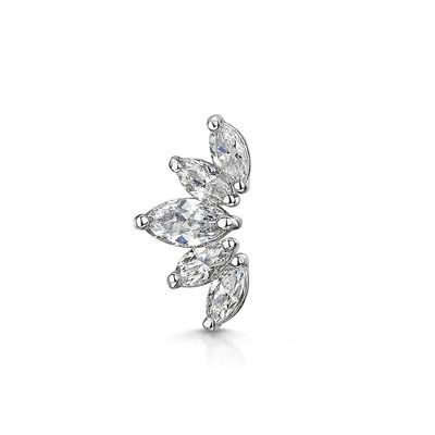 Plating Gold Rhodium Stud Earrings White CZ for Women Daily Wear Style