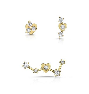 OEM Constella Stud Earrings 925 18k White Gold Stud Earrings
