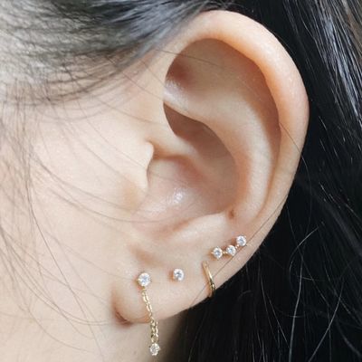 OEM Constella Stud Earrings 925 18k White Gold Stud Earrings