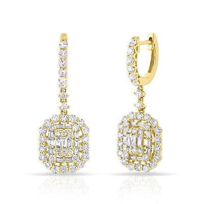 White CZ Earrings 925 Sterling Silver Classic Style For Engagement And Wedding