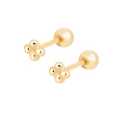 6mm Silver Tiny Beaded Ball Barbell Stud Earrings With Screw Backs Jewelry