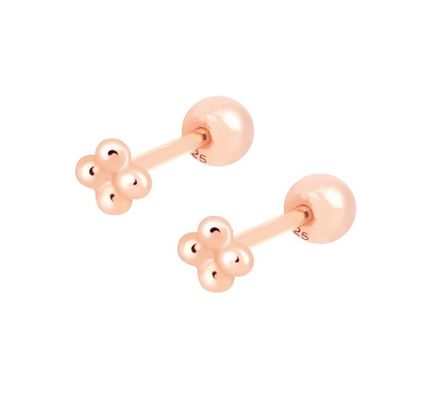 6mm Silver Tiny Beaded Ball Barbell Stud Earrings With Screw Backs Jewelry