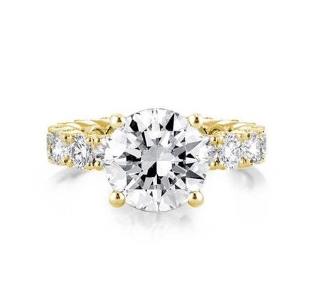 18K Gold White Zircon Eternity Band 925 Sterling Silver Engagement Rings