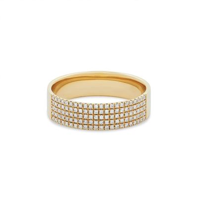 Micron Pave CZ 18K Gold Plated Gemstone Rings Cigar 925 Sterling Silver