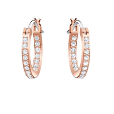 Elegant Earrings Blue White Cz 925 Sterling Silver Dangle Hoop Earrings For Women