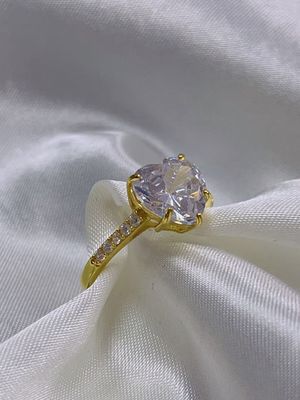 Micro Insert Inlay Technology Heart Cut CZ Stone 925 Sterling Silver Engagement Rings