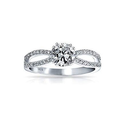 925 Sterling Silver Ring Micron Pave White Gold Plated for Women Wedding Couple Engagement