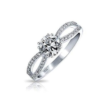 925 Sterling Silver Ring Micron Pave White Gold Plated for Women Wedding Couple Engagement