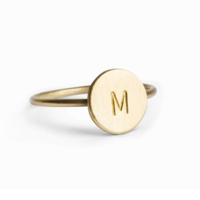 ECO Friendly 2019 Design Simple Women Brass Silver Ring Jewelry With Engrave Initial