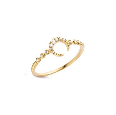 Men's Fine Sterling Silver 925 Custom Moon Ring with 14k 18k 24K Gold from Brazil 2022