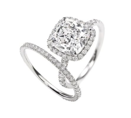 Europe And America Trend Sterling Silver Engagement Ring Set With Silver Plating