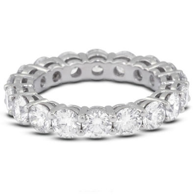 925 Sterling Silver 4mm CZ Eternity Band Ring ECO-Friendly Yes Plating Rose Gold