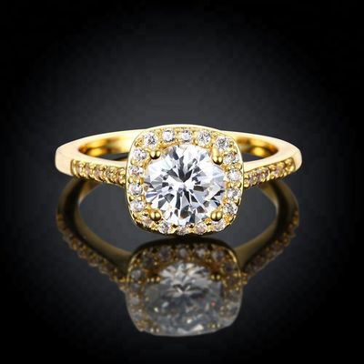 Diamond 18K Gold Plated Rings Size 5 - Size 10 Women Engagement Ring