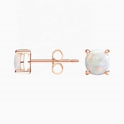 Wholesales White Opal 925 Sterling Silver Stud Earrings for Women's Jewelry