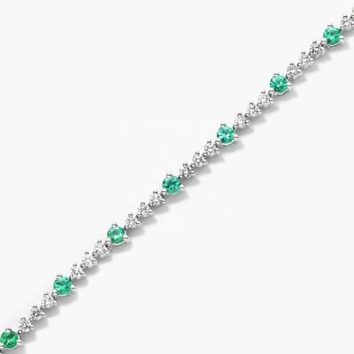 3MM White Zircon Ruby Tennis Bracelet Round Cut Sterling Silver Tennis Bracelet