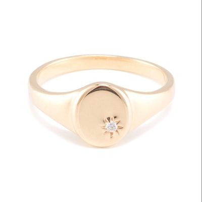 18K Gold Vermeil Sunflower Signet Ring with Minority Design in 925 Sterling Silver