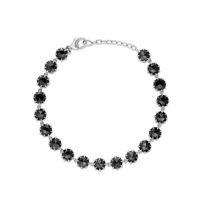 Thorn CZ Diamond Tennis Bracelet Rhodium Plated Black Gemstone Bracelet