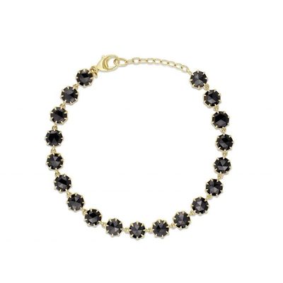 Thorn CZ Diamond Tennis Bracelet Rhodium Plated Black Gemstone Bracelet
