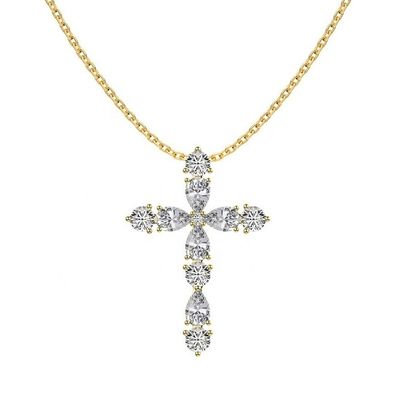 Customize 925 Sterling Silver Cross Necklace 18k Silver Cross And Chain Ladies
