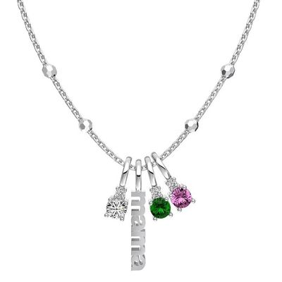 White CZ 4mm 925 Silver Necklace Female Zircon Stone Necklace Luxury DIY