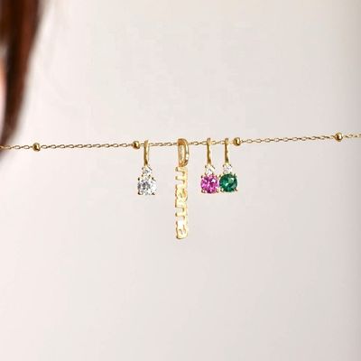 White CZ 4mm 925 Silver Necklace Female Zircon Stone Necklace Luxury DIY