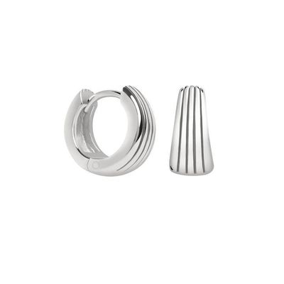 ECO 925 Sterling Silver Huggie Earrings White Gold Plated For Anniversary