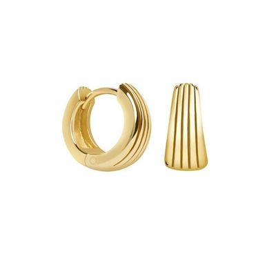 ECO 925 Sterling Silver Huggie Earrings White Gold Plated For Anniversary