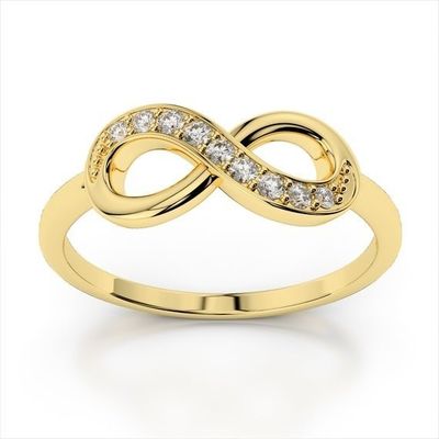 White CZ Stone Love Infinity Rings in 925 Sterling Silver for Everlasting Romance