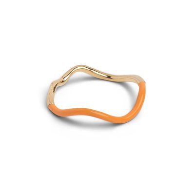 925 Sterling Silver 18k Gold Pink Enamel Band Rings For Women Girls