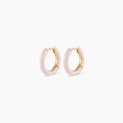 Customized Logo Chunky 18K Gold Plated Hoop Turquoise Enamel Color 925 Sterling Silver Huggies Earrings