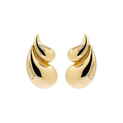2024 Double Teardrop Fashion 18K Gold Plated Earrings and Customized Logo Acceptance