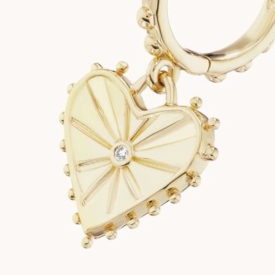 14K Gold Plated Dangle Drop Heart Huggies Earrings For Women Are 925 Sterling Silver