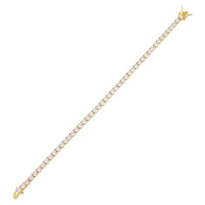 Hot Item 925 Sterling Silver Plating Gold 3mm Cubic Zirconia Tennis Bracelet For Women