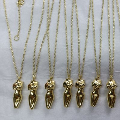925 Sterling Silver Venus Women'S Body Pendant Necklace Customizable For Your Outfit