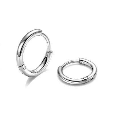 Simply Rose Gold 8mm Hinged Huggie Small Hoop Stainless Steel Earrings For Graduation
