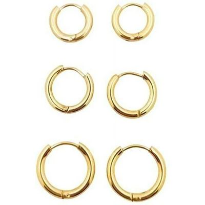 Simply Rose Gold 8mm Hinged Huggie Small Hoop Stainless Steel Earrings For Graduation