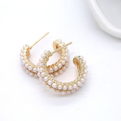 Women's Accessories 925 Sterling Silver Hoop Earrings with Mother's of Pearl Clear CZ