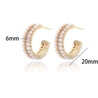Women's Accessories 925 Sterling Silver Hoop Earrings with Mother's of Pearl Clear CZ