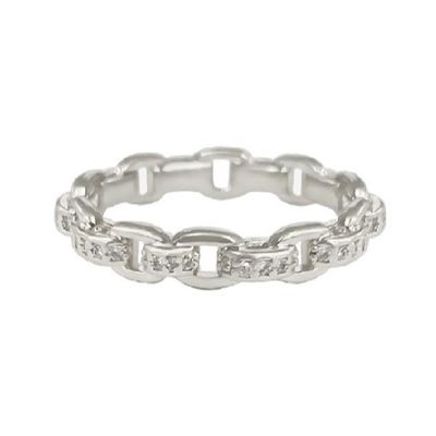 Curb Link Chain 18K Gold Delicate Individual Super Fairy 925 Sterling Silver Ring