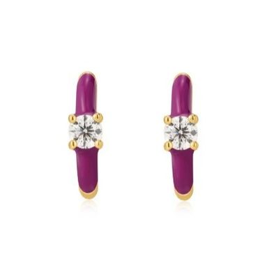 Neon Turquoise Enamel Micro Pave CZ Candy Colorful Girl Women Earrings ECO-Friendly Yes