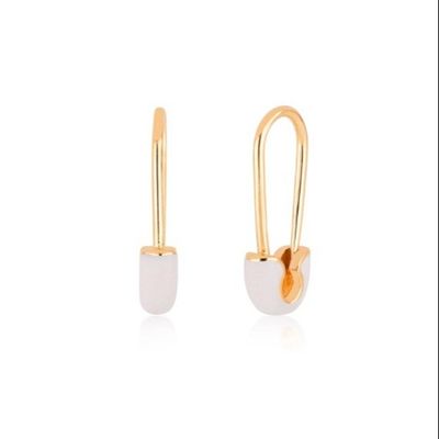 925 Sterling Silver Women's Fashion Pin Earrings adorned with Blue Enamel Drop Finish