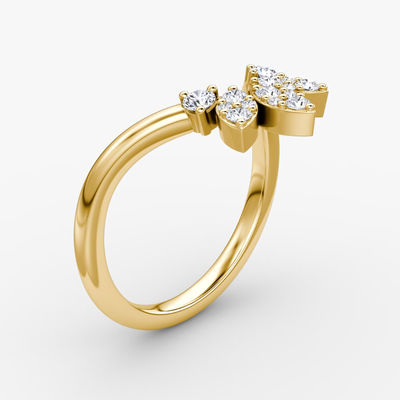 New Arrivals Designs Elegant 925 Sterling Silver 18K Gold Petal Crown Band Rings
