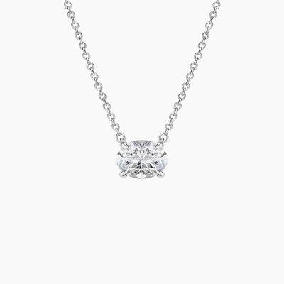 Oval Cut 5A White Cubic Zirconia Shiny Gemstone Pendant Necklaces for Women Classic Jewelry