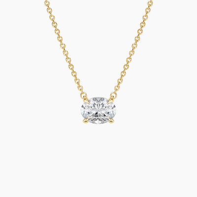 Oval Cut 5A White Cubic Zirconia Shiny Gemstone Pendant Necklaces for Women Classic Jewelry