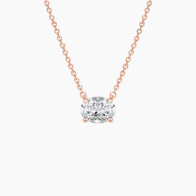 Oval Cut 5A White Cubic Zirconia Shiny Gemstone Pendant Necklaces for Women Classic Jewelry