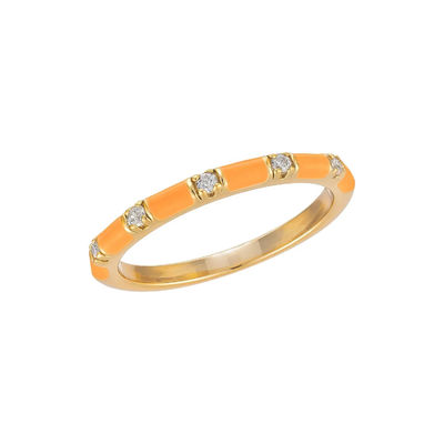 Handcrafted Cube Stackable Rings 18K Gold Plated 925 Sterling Silver With White Enamel Cubic Zirconia Minimalist Jewelry Gift For Women