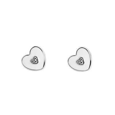 Wedding Occasion Pink Heart Stud Earrings For Necklace Jewelry Sets