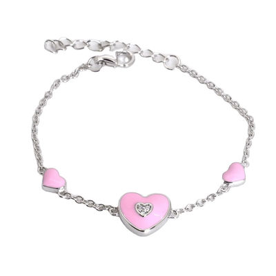 Wedding Occasion Pink Heart Stud Earrings For Necklace Jewelry Sets