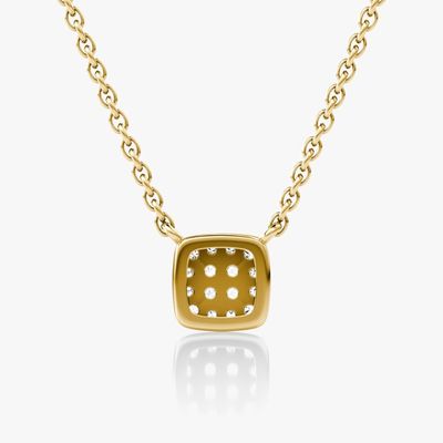 18K Gold Plated 925 Sterling Silver Square Cubic Zirconia Pendant Necklace